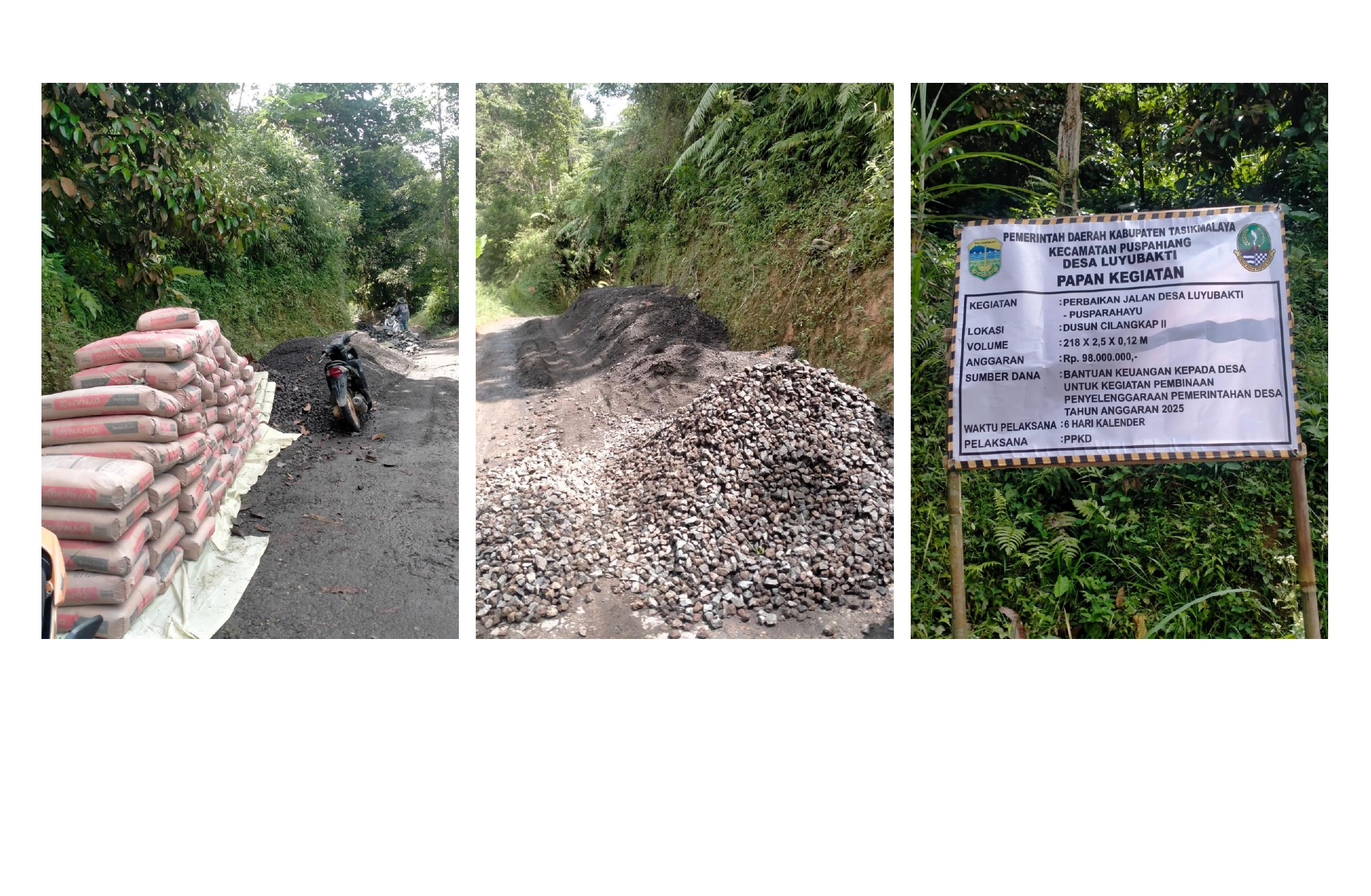 Persiapan Pemeliharaan Poros Jalan Desa Luyubakti-Pusparahayu